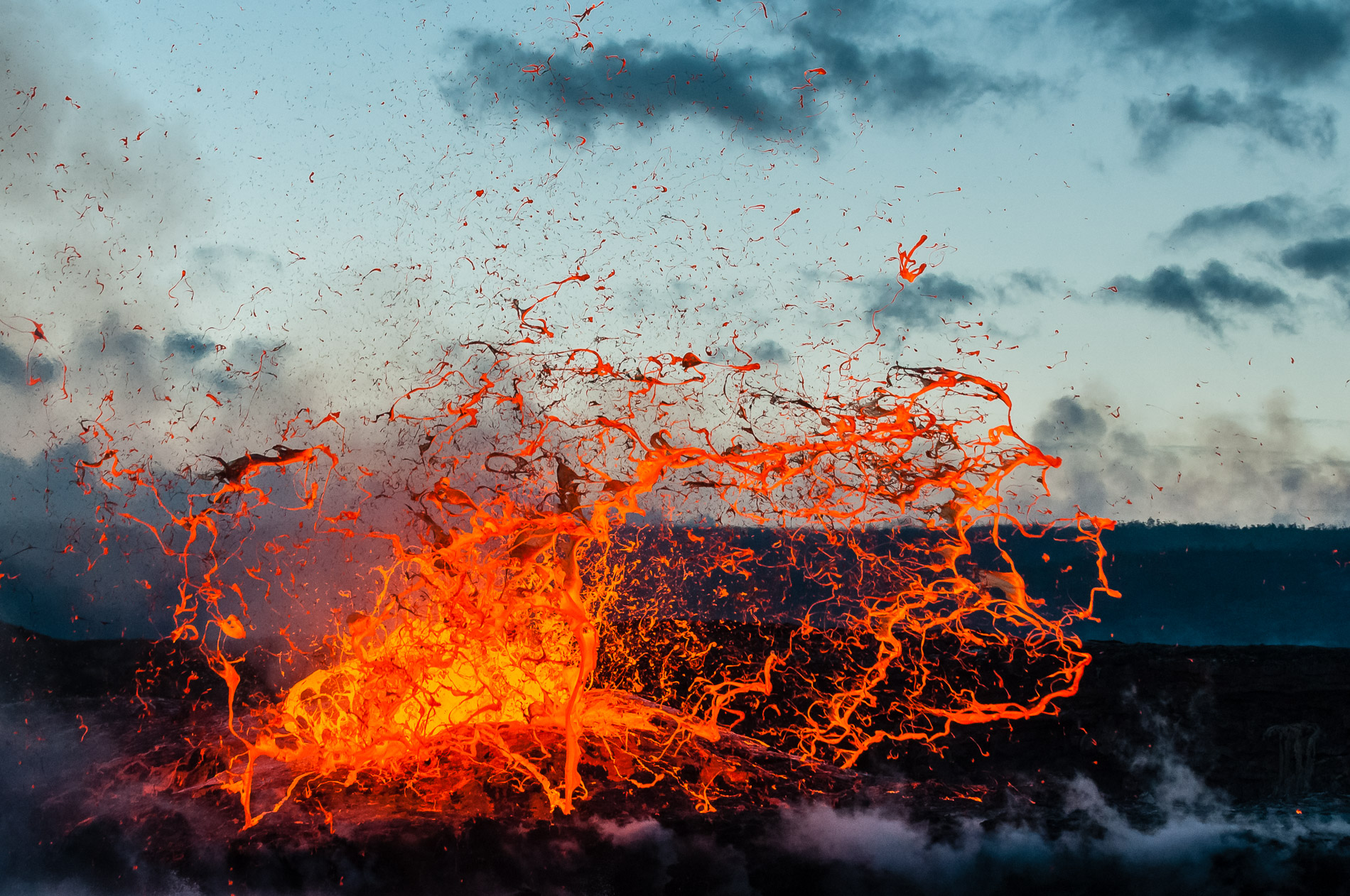 Eruption au Kilauea, Hawaii.